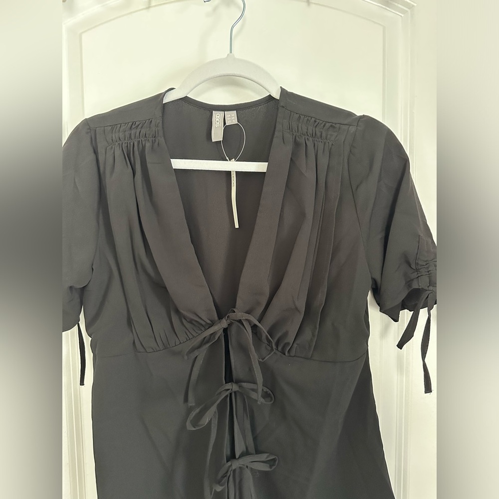 ASOS tie front bows shirt size 6